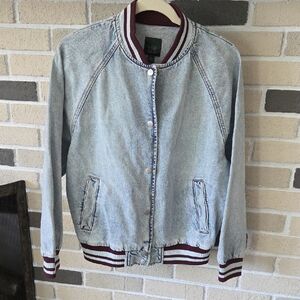 Wild Fable Denim Varsity Jacket  NWT